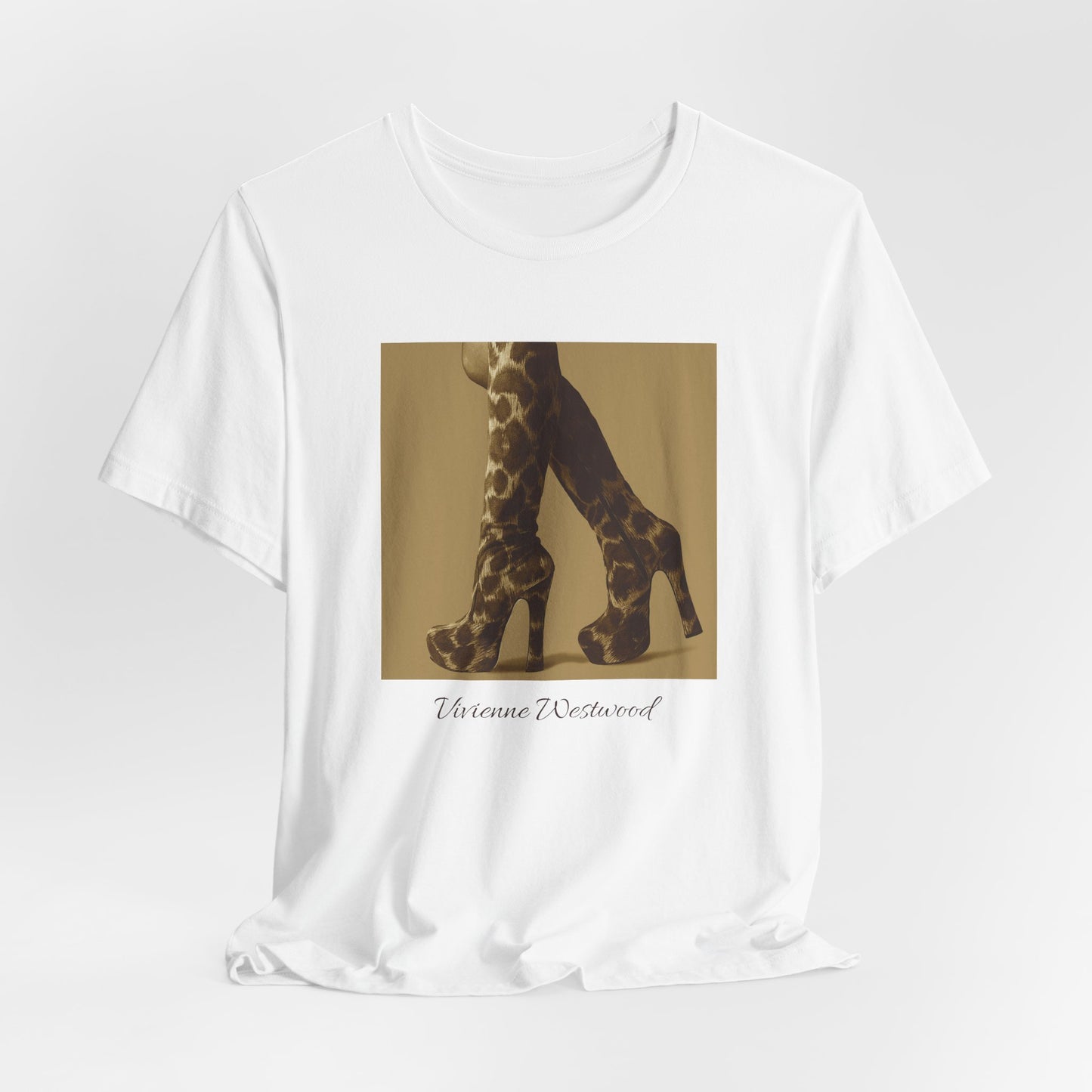 Leopard Tee White Cafe
