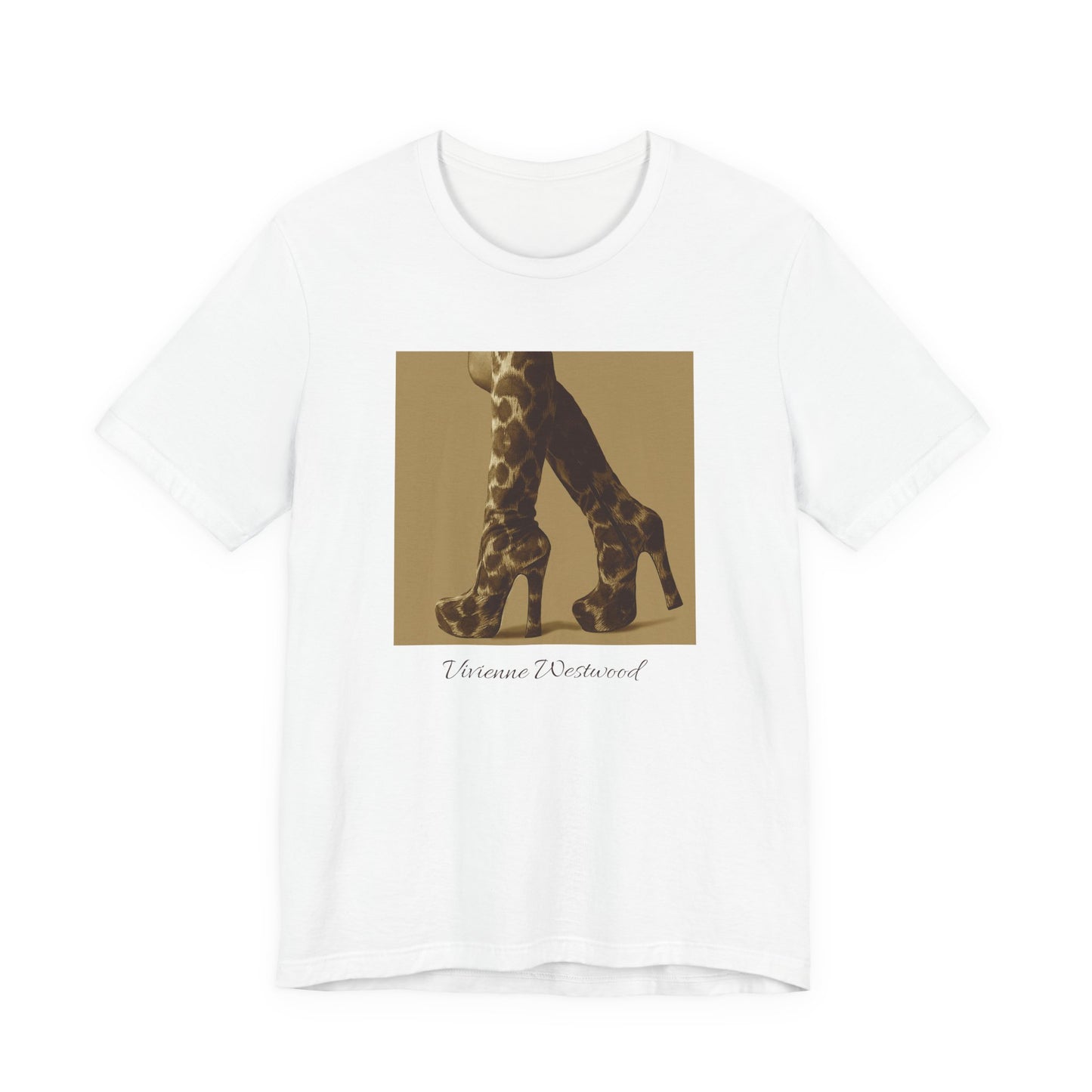 Leopard Tee White Cafe